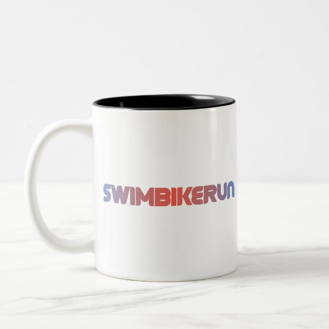 Triathlon design Two-Tone coffee mug (Left)