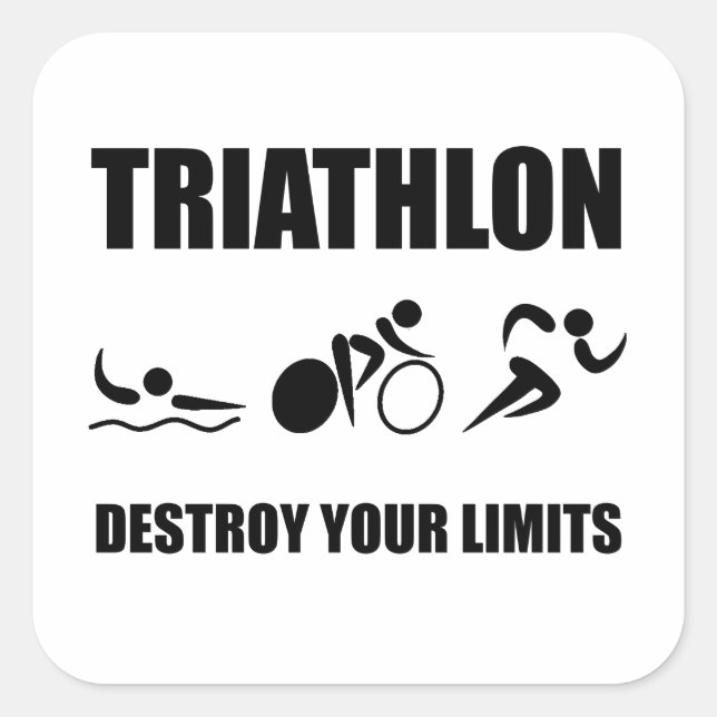 Triathlon Destroy Square Sticker (Front)