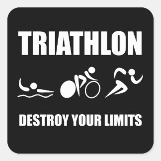 Triathlon Destroy Square Sticker