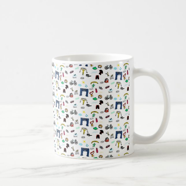 Triathlon Doodles Coffee Mug (Right)