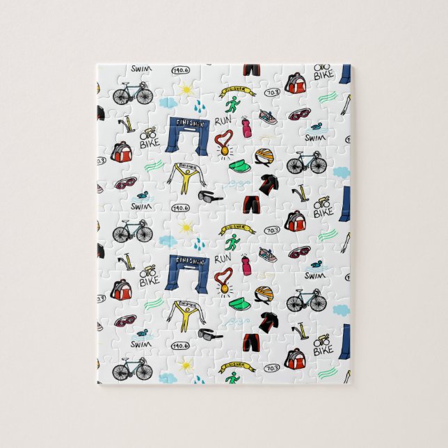 Triathlon Doodles Jigsaw Puzzle (Vertical)