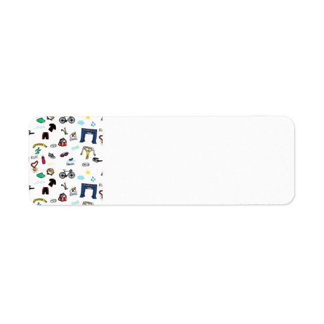 Triathlon Doodles Return Address Labels (Front)