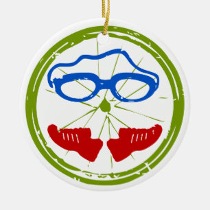 Triathlon Face Ceramic Ornament