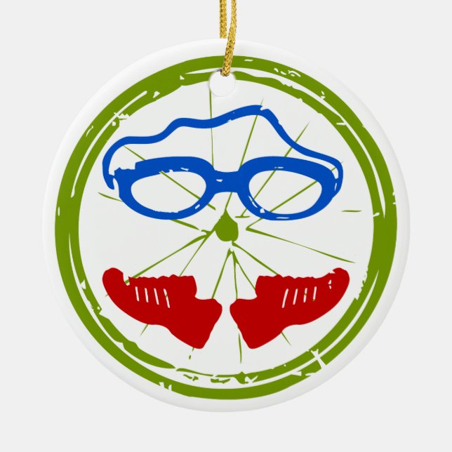 Triathlon Face Ceramic Ornament (Front)