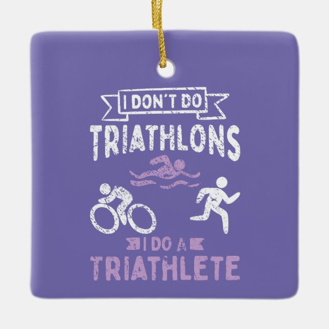 Triathlon Funny Ceramic Ornament (Front)