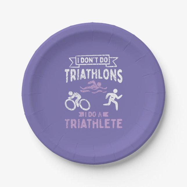 Triathlon Funny  Paper Plate (Front)