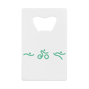Triathlon Green logo Credit Card Bottle Opener
