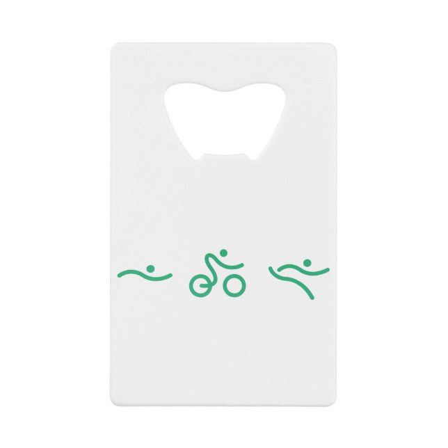 Triathlon Green logo Credit Card Bottle Opener (Front)