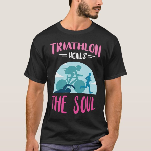 Triathlon Heals The Soul Triathlon Supporter Swim  T-Shirt (Front)