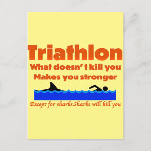 Triathlon Humour Print Postcard