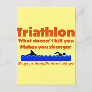 Triathlon Humour Print Postcard