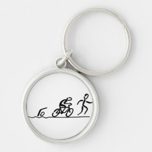 Triathlon key keychain