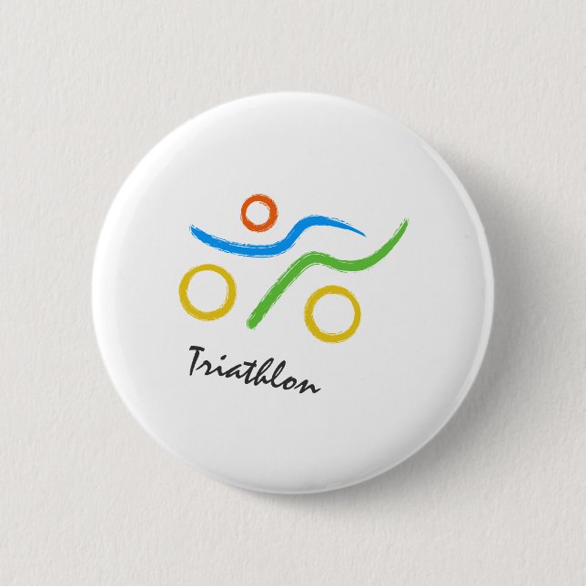 Triathlon logo 2 inch round button (Front)
