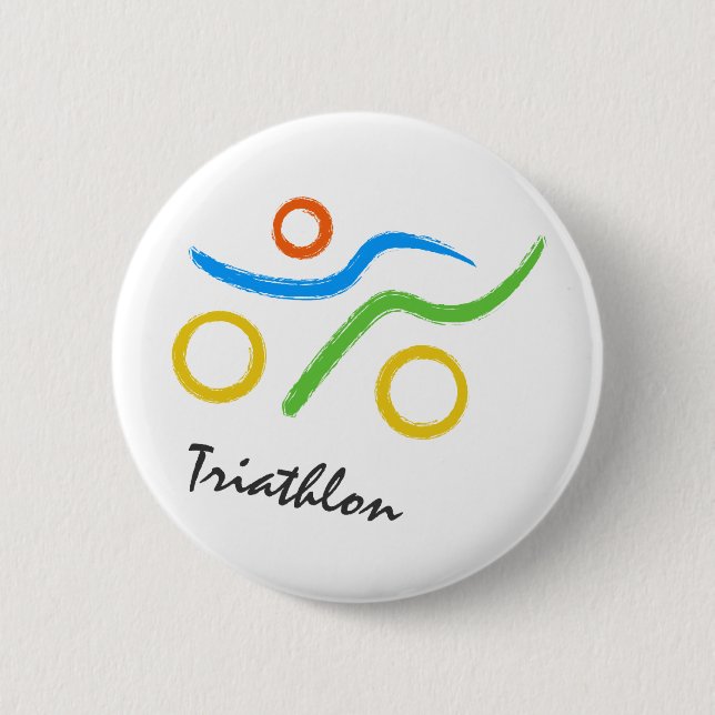 Triathlon logo 2 inch round button (Front)