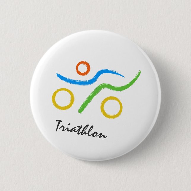 Triathlon logo 2 inch round button (Front)