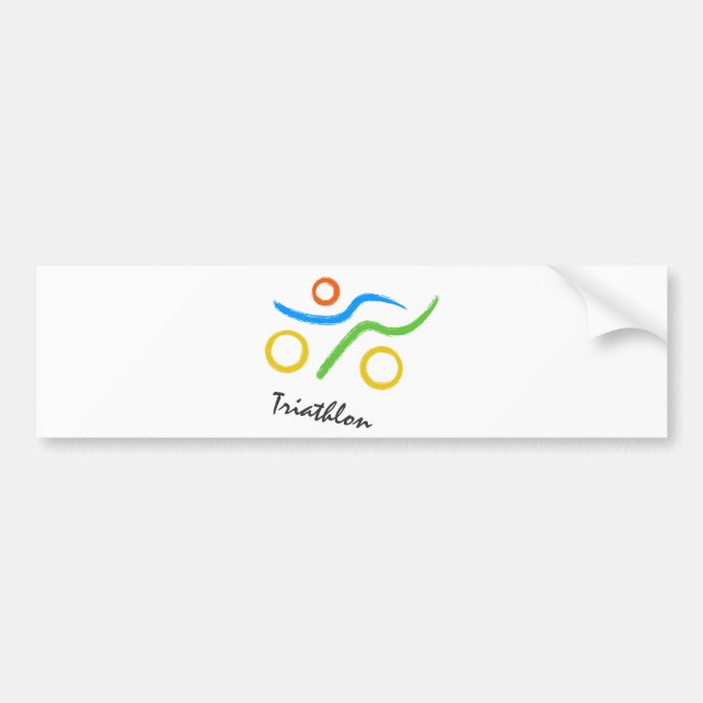 Triathlon logo bumper sticker (Front)