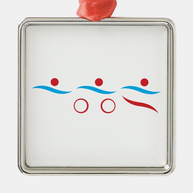 Triathlon logo cool moderne ornement métallique (Devant)