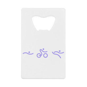Triathlon logo credit card bottle opener