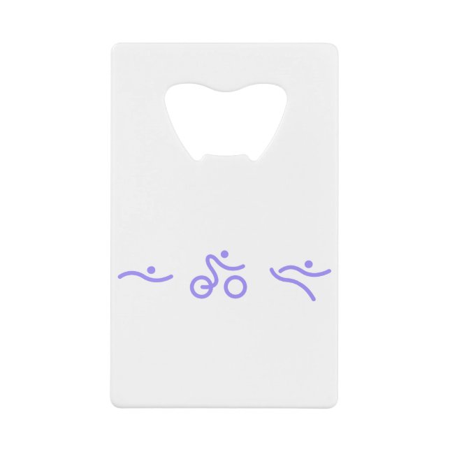 Triathlon logo credit card bottle opener (Front)