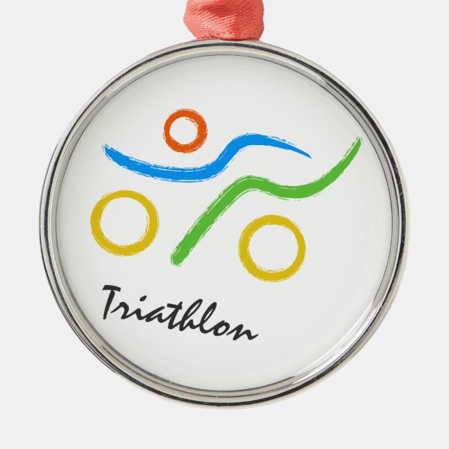 Triathlon logo metal ornament (Front)