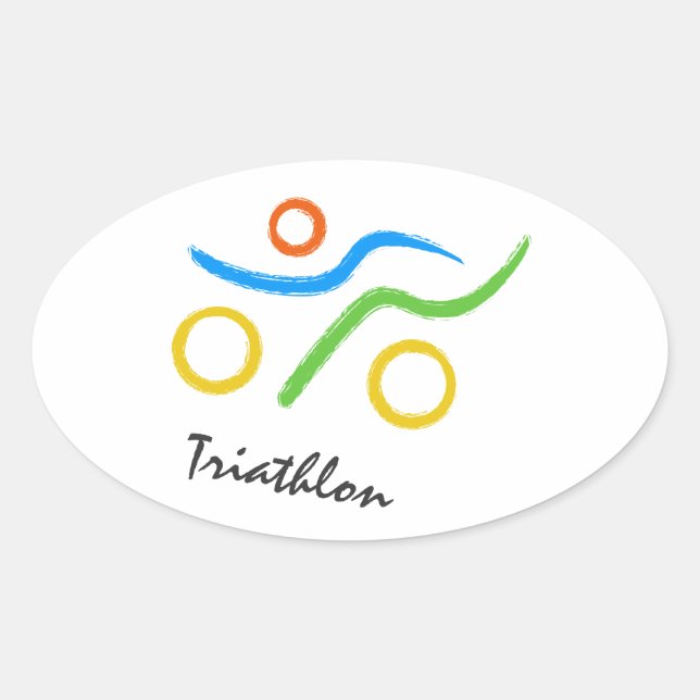 Triathlon logo oval sticker (Front)