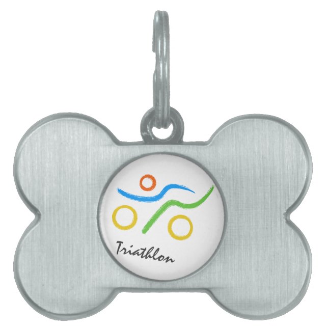 Triathlon logo pet tag (Front)