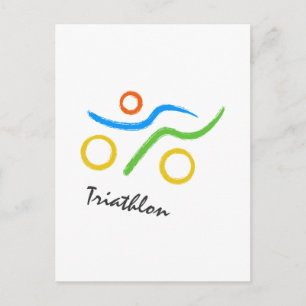 Triathlon logo postcard