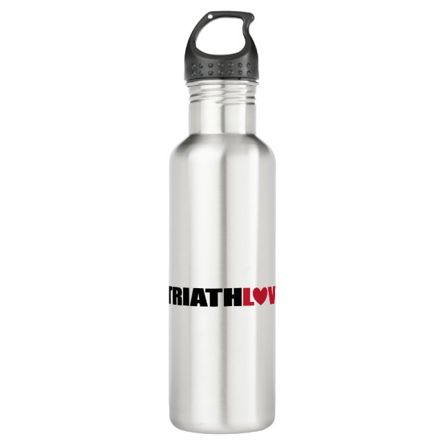 Triathlon Love for swimmers, Cyclers and Runners 710 Ml Water Bottle (Front)