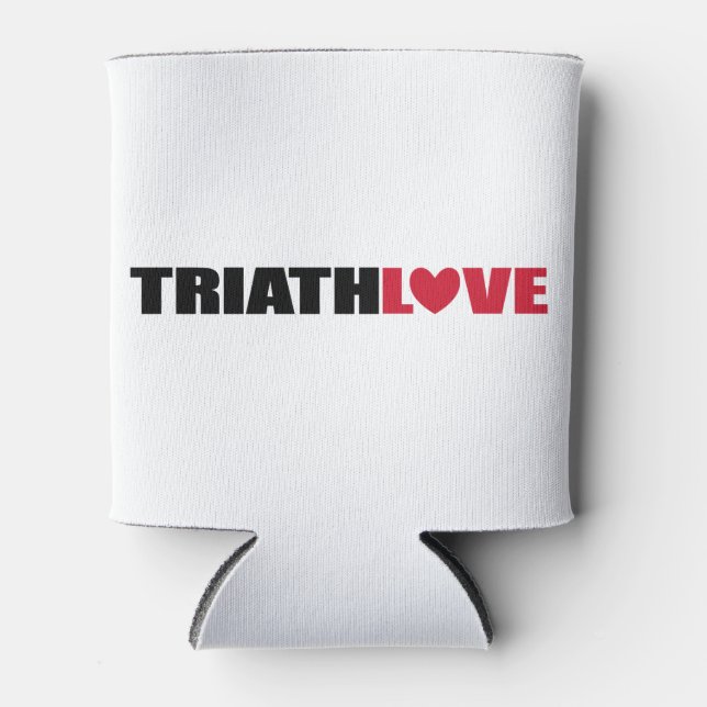 Triathlon Love for swimmers, Cyclers and Runners Can Cooler (Front)