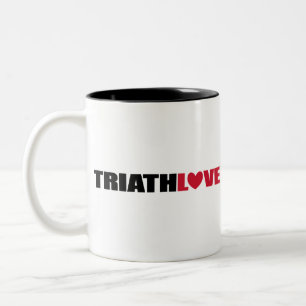 Triathlon Love for swimmers, Cyclers and Runners Two-Tone Coffee Mug