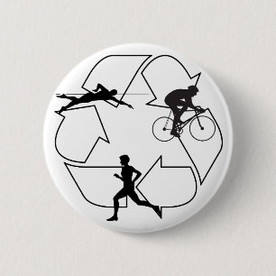 Triathlon Man 2 Inch Round Button