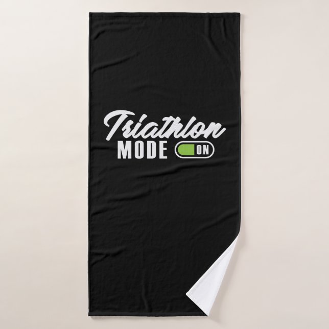 Triathlon Mode On Bath Towel (Bath Towel)