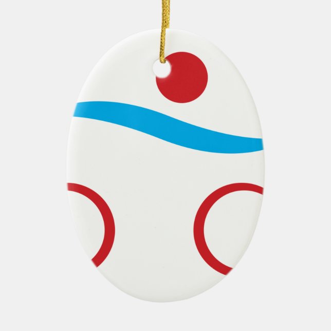 Triathlon modern cool logo ceramic ornament (Front)