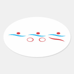 Triathlon modern cool logo oval sticker