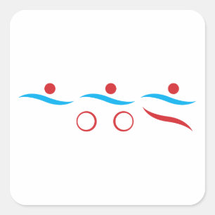 Triathlon modern cool logo square sticker