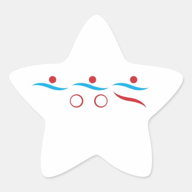 Triathlon modern cool logo star sticker (Front)