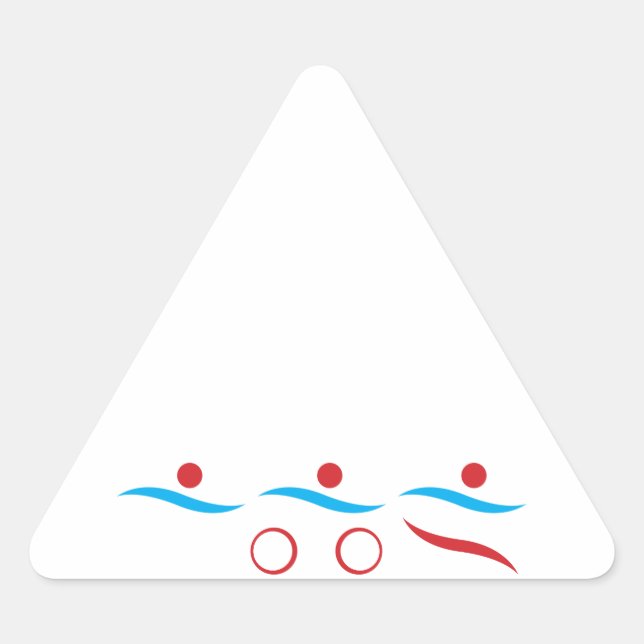 Triathlon modern cool logo triangle sticker (Front)