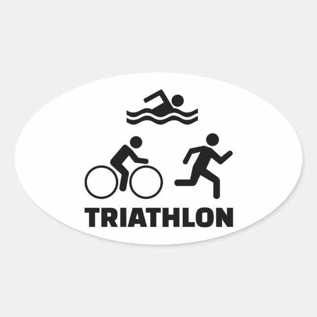 Triathlon Oval Sticker (Front)