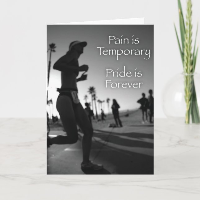 Triathlon - Pain is Temporary Card (Front)