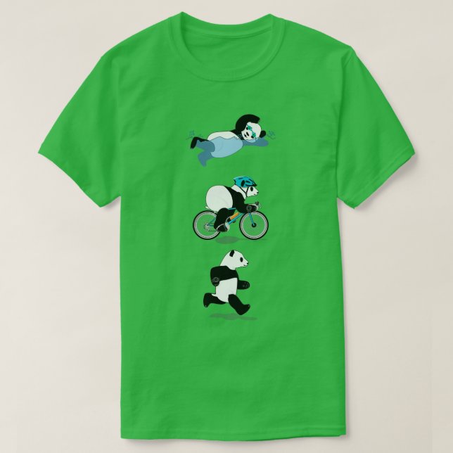 Triathlon Panda Blue Classic TShirt (Design Front)