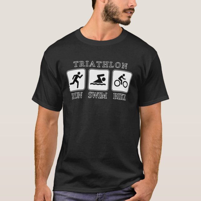 Triathlon run, swim and bike T-Shirt (Front)