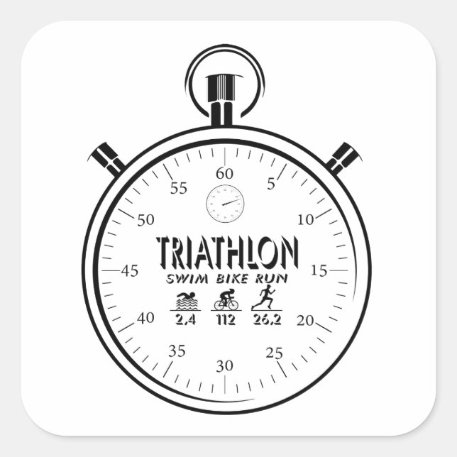 Triathlon Square Sticker (Front)
