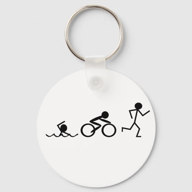 Triathlon Stick Figures Keychain (Front)