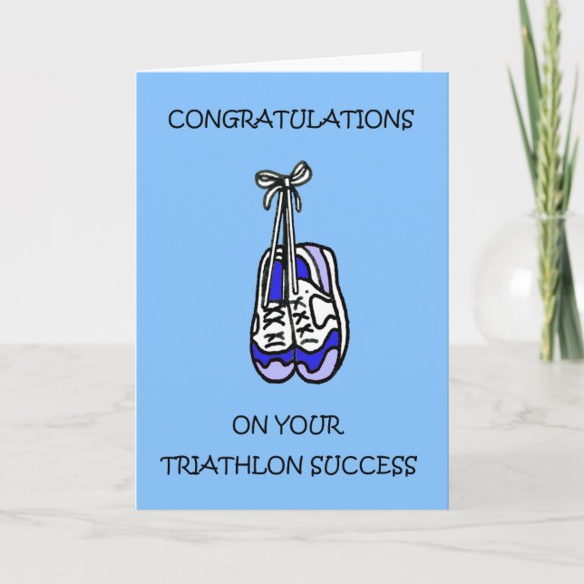 Triathlon Success Congratulations. Card (Front)