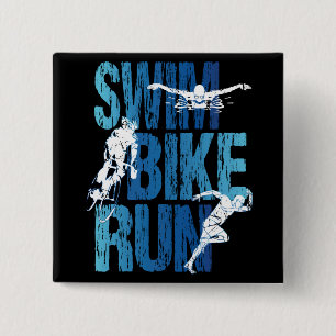 Triathlon - Swim Bike Run 2 Inch Square Button