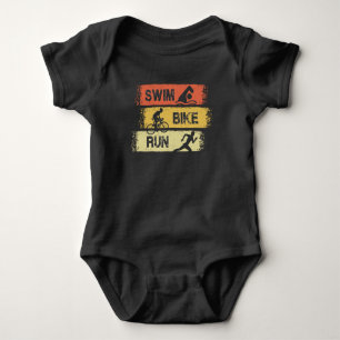 Triathlon - Swim Bike Run Baby Bodysuit
