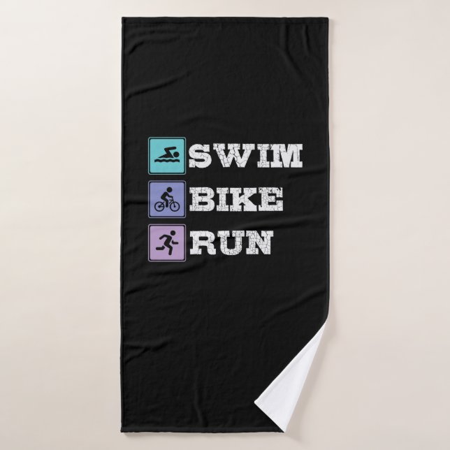 Triathlon Swim Bike Run Bath Towel (Bath Towel)