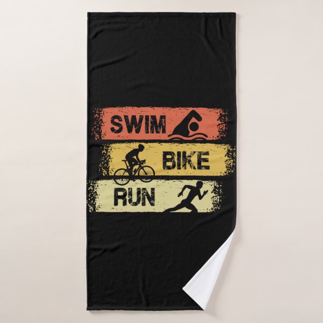 Triathlon - Swim Bike Run Bath Towel (Bath Towel)