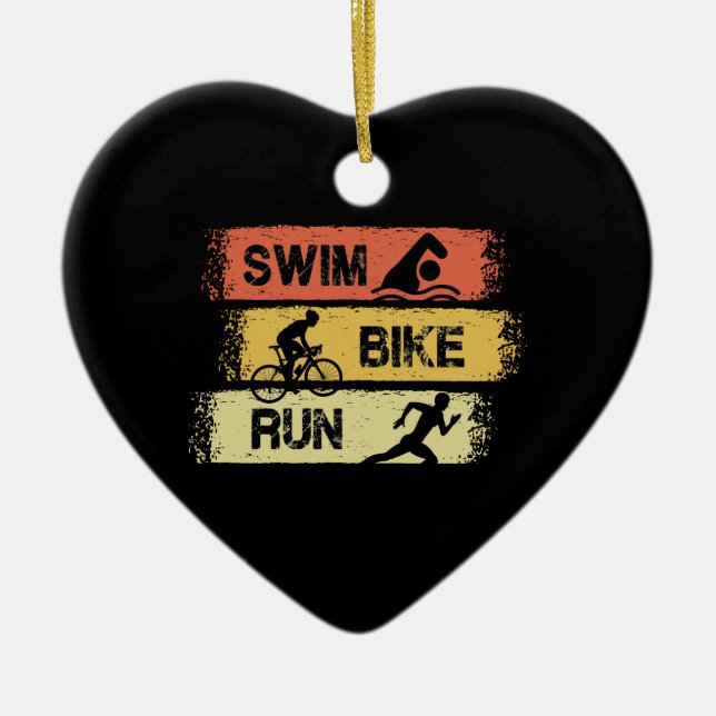Triathlon - Swim Bike Run Ceramic Ornament (Front)