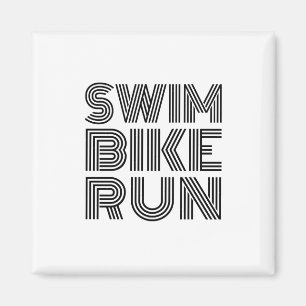 Triathlon swim bike run design magnet